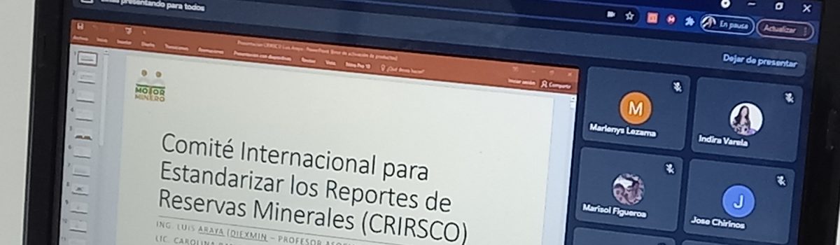 Motor Minero ofreció conversatorio sobre Certificación CRIRSCO