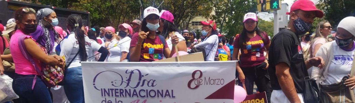 Multitudinaria marcha en Caracas por el Día Internacional de la Mujer